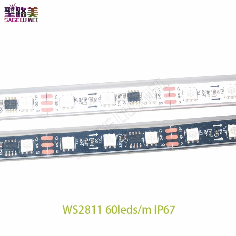 DC12V 5 м WS2811 Светодиодная Пиксельная полоса света Rgb полноцветная 5050 лента Гибкая