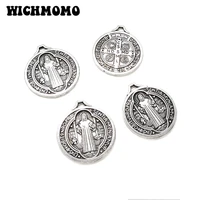 new 10piecesbag 22mm handmade retro plated zinc alloy religious figure coin charms pendants for diy jewelry accessories