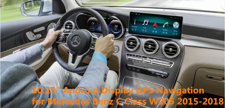 10,25 дюймовый автомобильный Android gps навигатор для Mercedes Benz GLC C Class W205- с мультимедийным bluetooth wifi сенсорным экраном