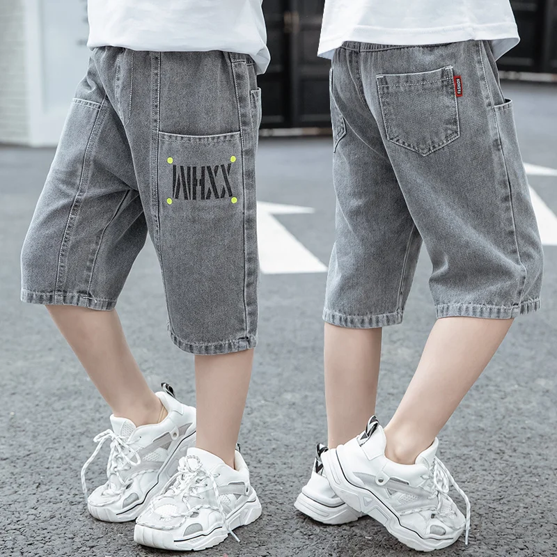 Летние штаны для мальчиков От 3 до 17 лет детские шорты колена Детские короткие