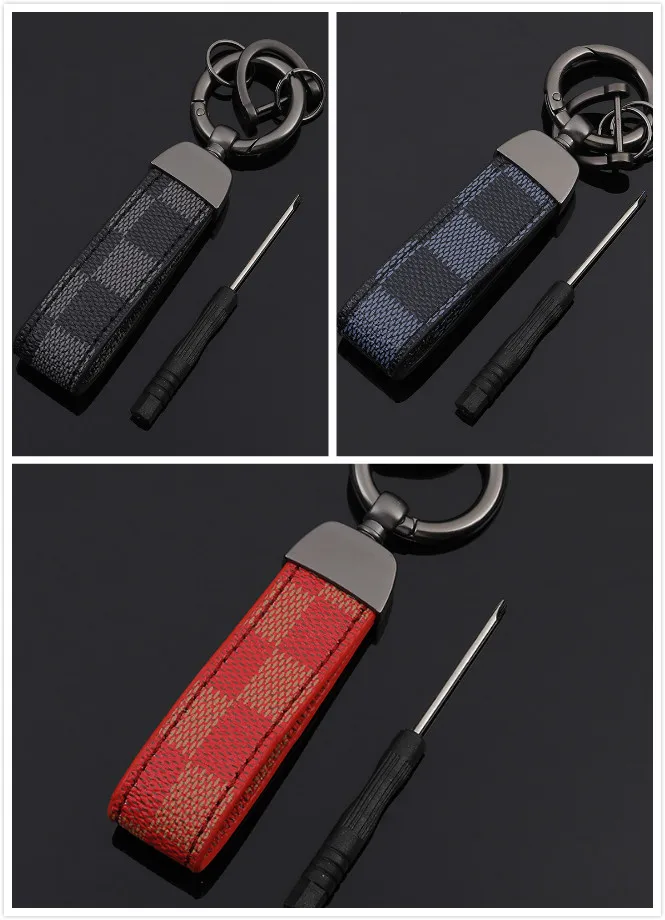 

Fashion PU Leather Car Key Ring New Men Women Metal Waist Hanging Key Chain Best Gift Key Ring Charm Trinket