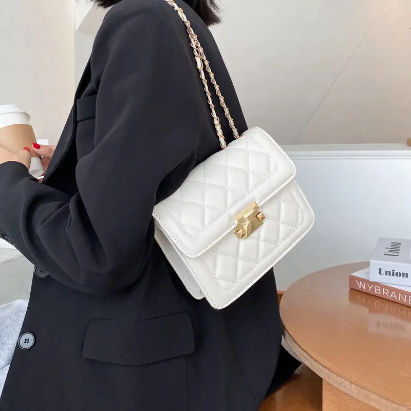 

Crossbody Bags for Women Shoulder Bags Purse Women Bag All-match Chain Handbag 2021 New Diamond Lattice PU Leather Designer Bag