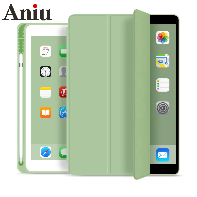 

For iPad Case Pro 11 2021 2020 2019 10.2 Air 4 10.9 10.5 2018 9.7 Mini 5 8th 7th 6th Generation Smart Cover with Pencil Holder