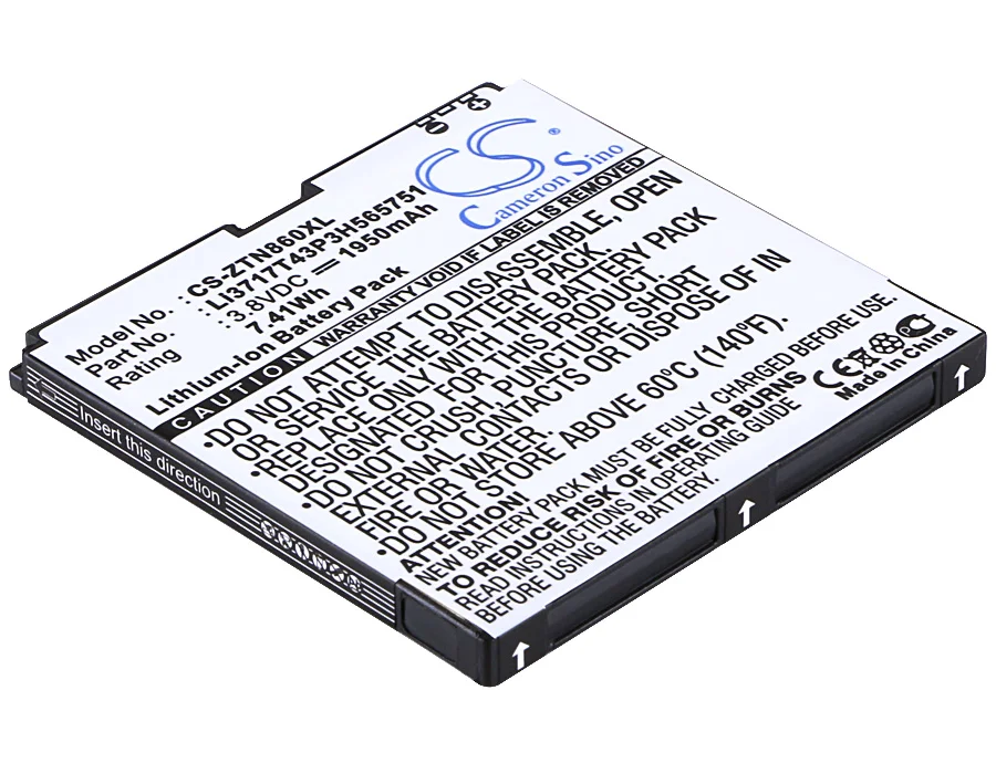 

CS 1950mAh / 7.41Wh battery for BoostMobile 4G 5.0MP, N860, Warp, Warp Sequent