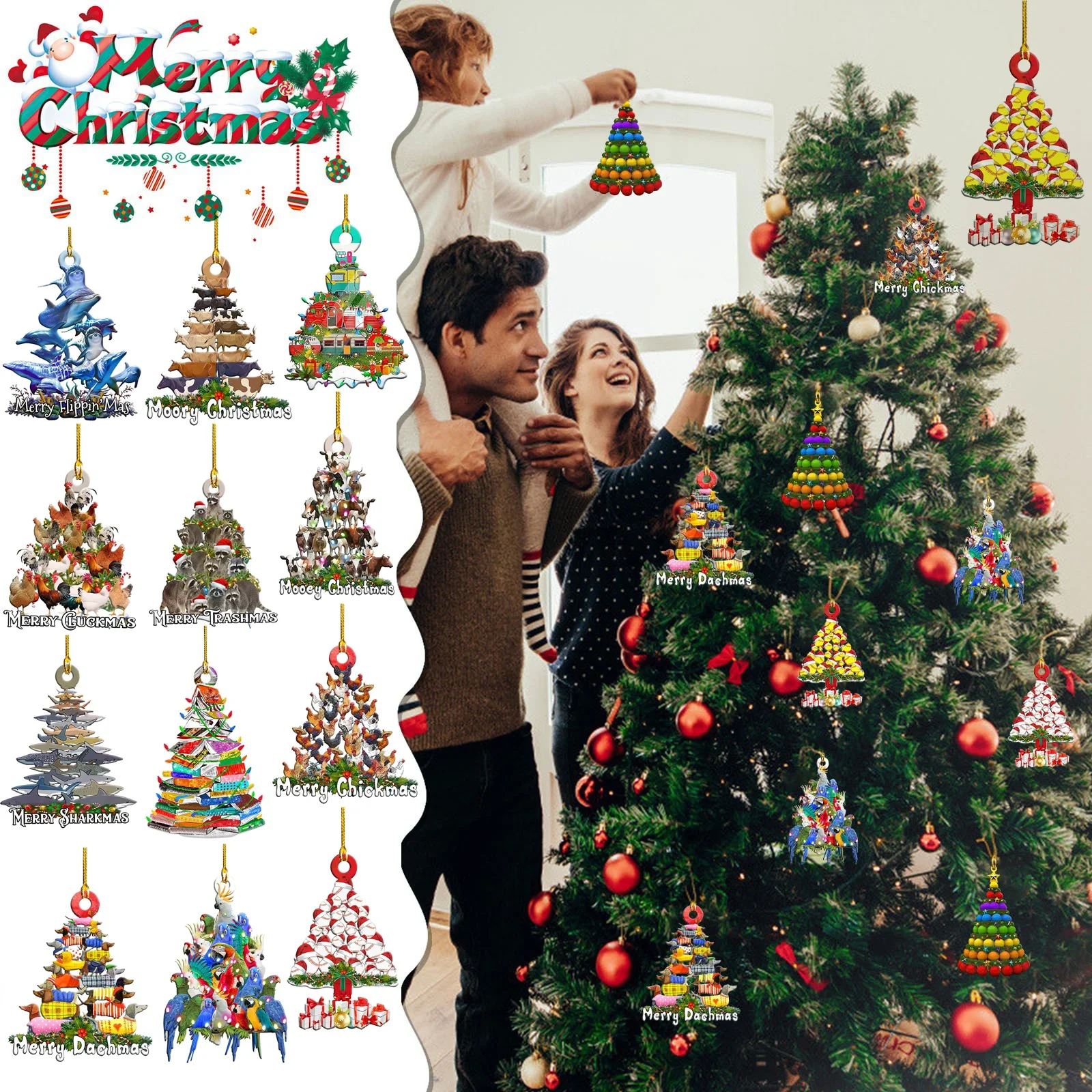 Новинка 2021 Рождественское украшение деревянное прекрасное Подарочное на дерево