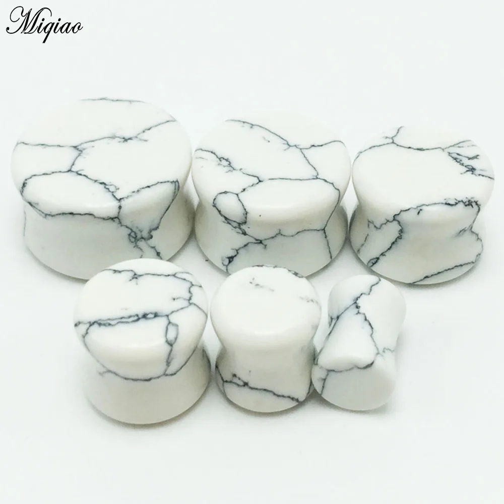 

Miqiao 2 Pcs Hot Sale Human Body Piercing Stone Ear Expander Auricle Ear Tunnel European and American New Style