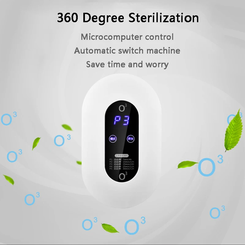 Portable O3 Ozone Disinfect Negative Ion Generator LED Display Air Purifier Deodorizer For Kitchen Toilet Fridge( FOR USA) | Электроника