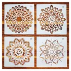 Набор из 24 штук, трафареты для картин для пол плитка для стен ткань дровяной печи искусство и ремесло принадлежности Мандала шаблон-многоразовых дропшиппинг