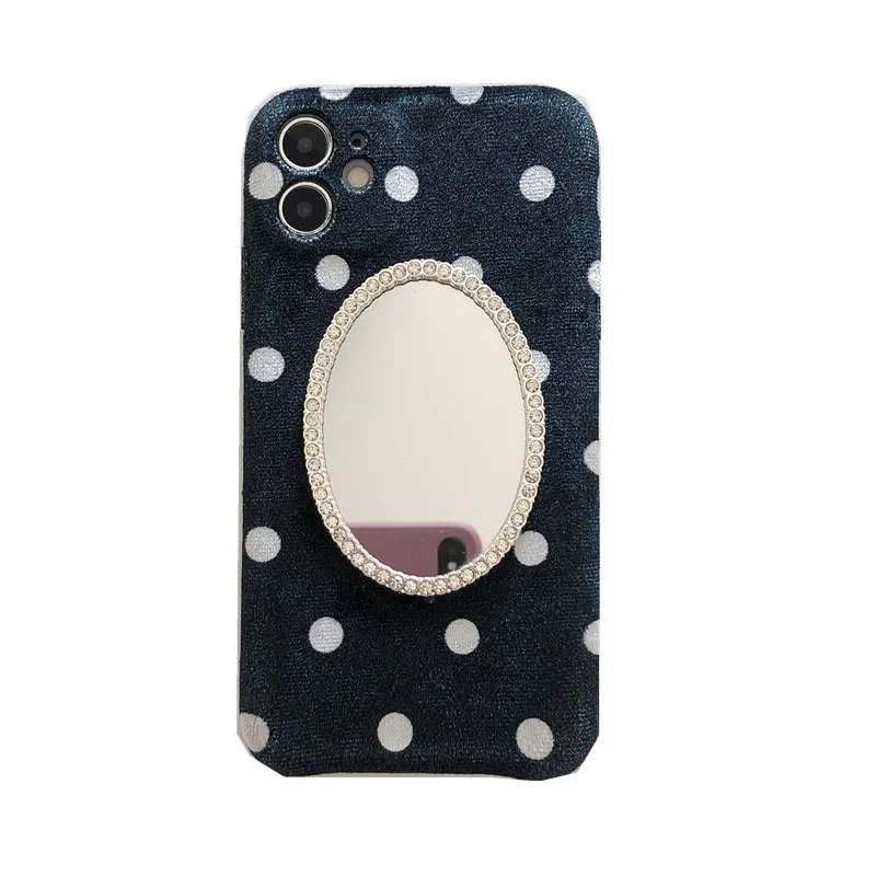 

velvet phone case for iphone12mini with mirror back case