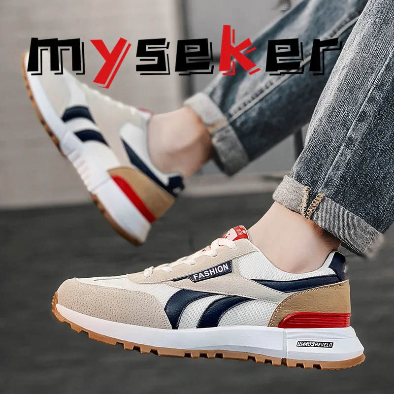 

2021 tide net cloth sport shoes daddy tide shoes outdoor antiskid shoes wear-resisting leather shoes wear-resisting 44