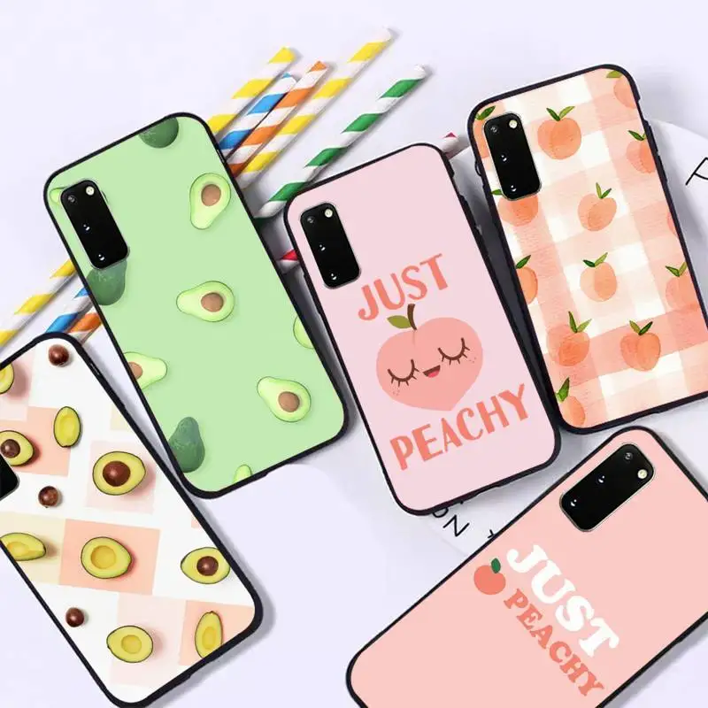 

Cute Cartoon Fruit Peach Avocado Phone Case For Samsung Galaxy A21S A31 A32 A20RE A51 A52 A71 5G A72 A80 A91 S10 Lite Cover
