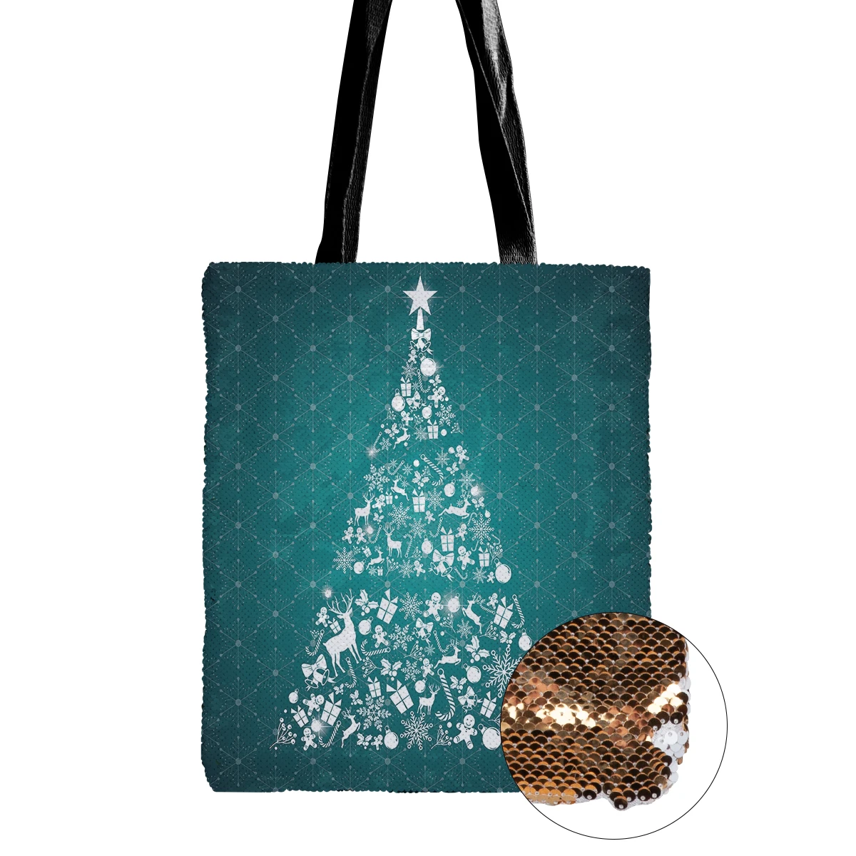 Зеленая сумка на плечо для Счастливого Рождества новинка одно холщовая