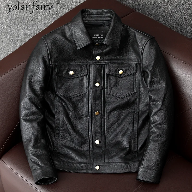 

Куртка мужская из натуральной кожи, весна-осень, 100%, размера плюс, 2021