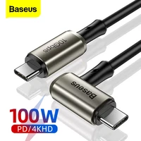 baseus pd 100w usb c to type c cable quick charge 4 0 qc 3 0 fast charger for macbook samsung 10gbps data wire 4k hd video cable