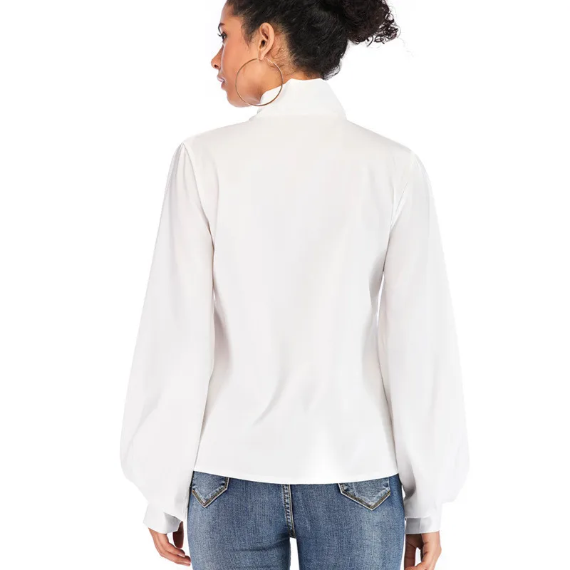 

Women Tops 2019 Blouse Vintage Women Long Sleeve Shirts Fashion Casual White OL Blouse Women