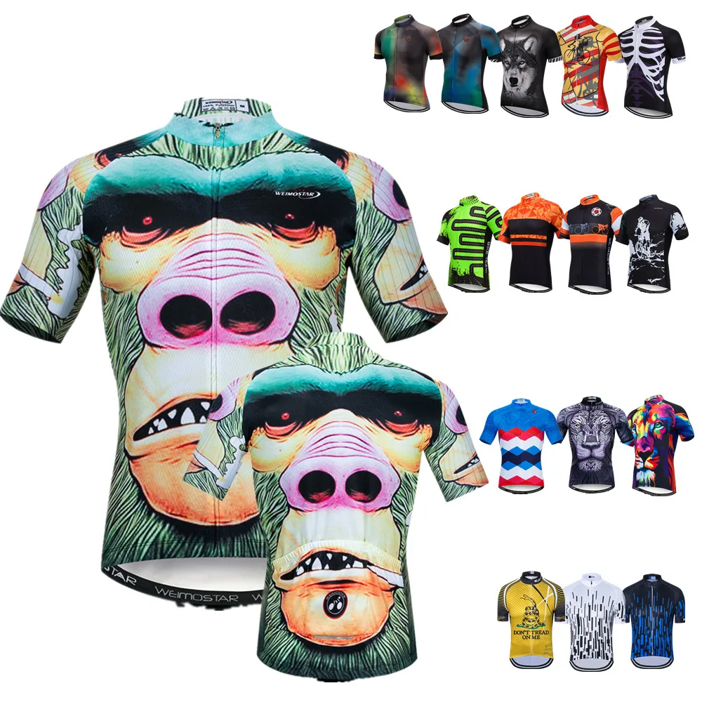 

Мужская велосипедная Джерси, летняя, полная яркость, горный велосипед, верхняя одежда, гоночный Спорт, велосипед, одежда на молнии CD8536