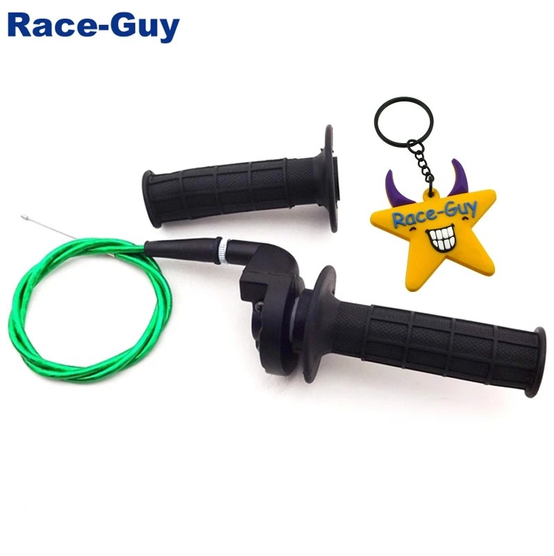 Черные поворотные рукоятки дроссельной заслонки + зеленый трос 108 мм 990 для XR50 CRF50