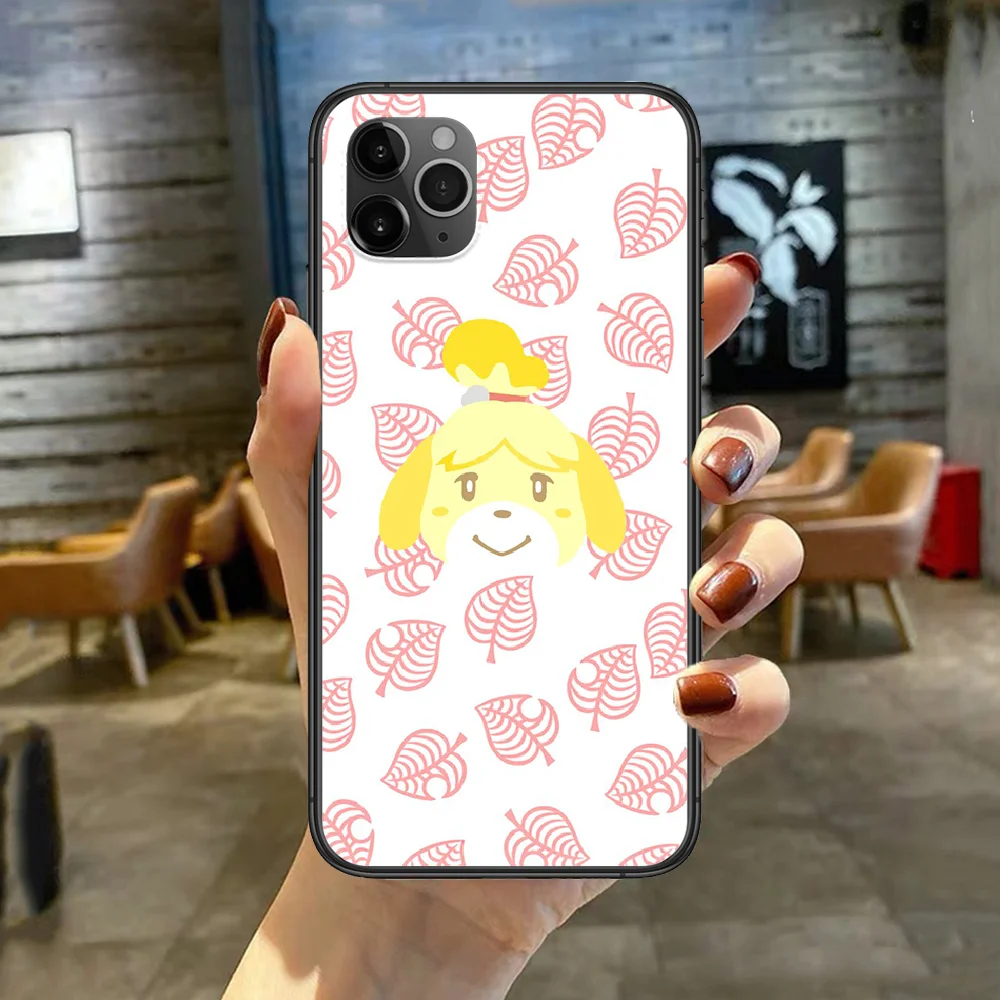 

Cartoon Cute Animal Crossing Phone Case Cover For Iphone 5 5S 6 6S PLUS 7 8 11 12 Mini X XR XS PRO SE 2020 MAX black Hoesjes