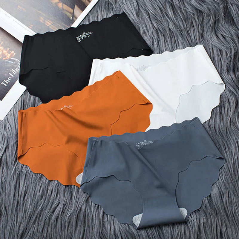 

2021 Summer Sexy Women's Panties Underwear Seamless Sport Briefs Mid Rise Solid Female Ruffles Panty Comfort Lady Lingerie Cosy