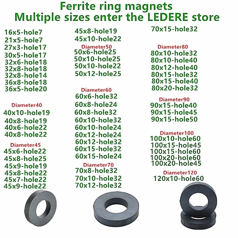 

10/20pcs/lot Y30 Ring Ferrite Magnet 30*5 mm Hole 20mm Permanent magnet 30mm x 5mm Black Round Speaker 30X5 30-20*5mm