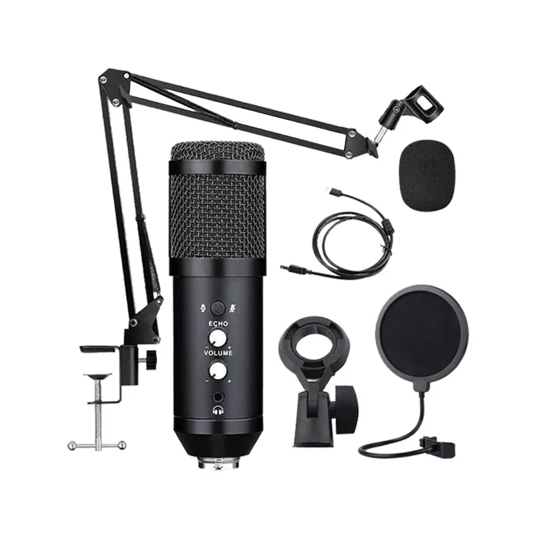 

Metal USB Condenser Recording Microphone Gaming For Laptop Windows Cardioid Studio ECHO Vocals Voice Skype Chatting Podcast