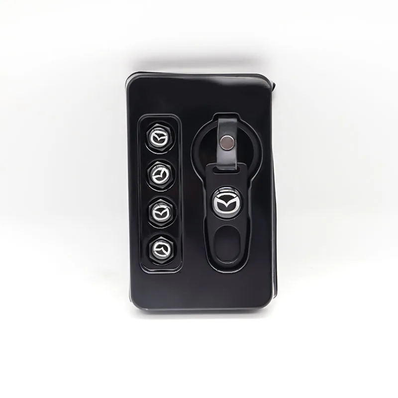 

3D metal car styling wheel tire valve cover distribution small wrench can also be used as a key ring suitable for Mazda- logo