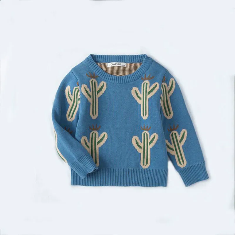 Детский свитер детские свитера с принтом кактуса Одежда для мальчиков и девочек