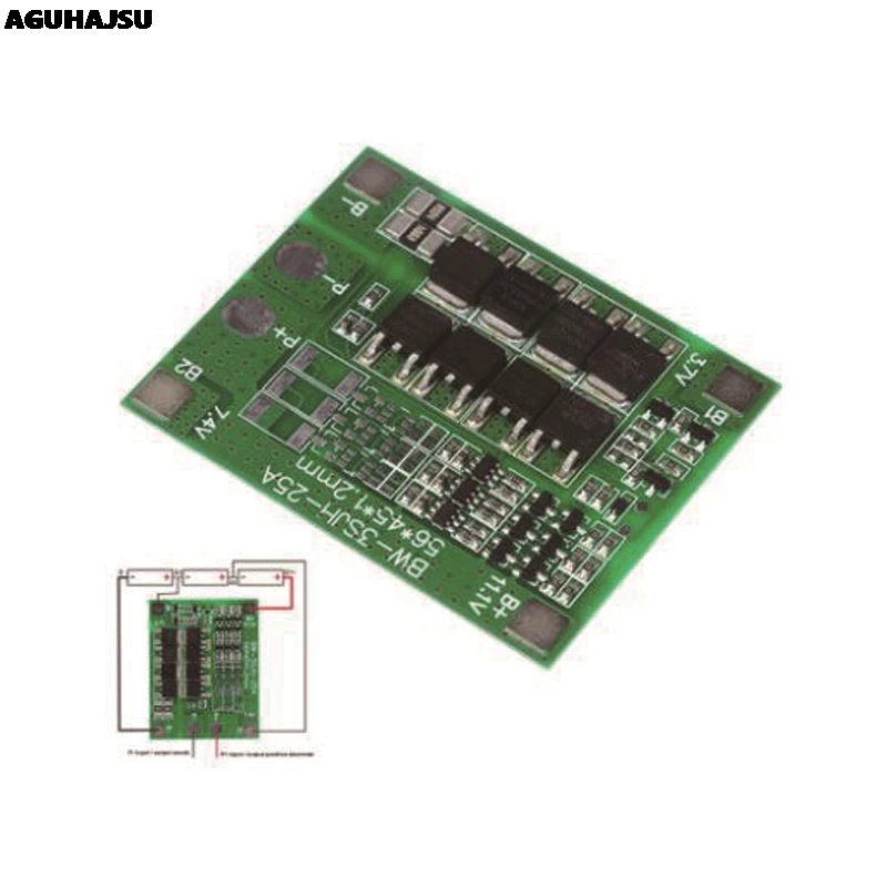 Защитная плата для аккумуляторов 3S 25A Li Ion 18650 BMS PCM с балансиром модуля упаковки