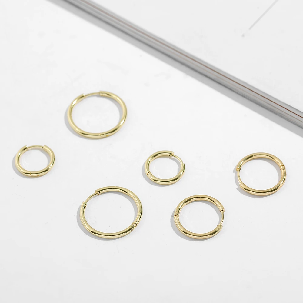 

Trendy Round Circle Hoop Earrings for Women Girls Punk Small Gold Statement Stackable Earrings Hoops Fashion Jewelry Bijoux