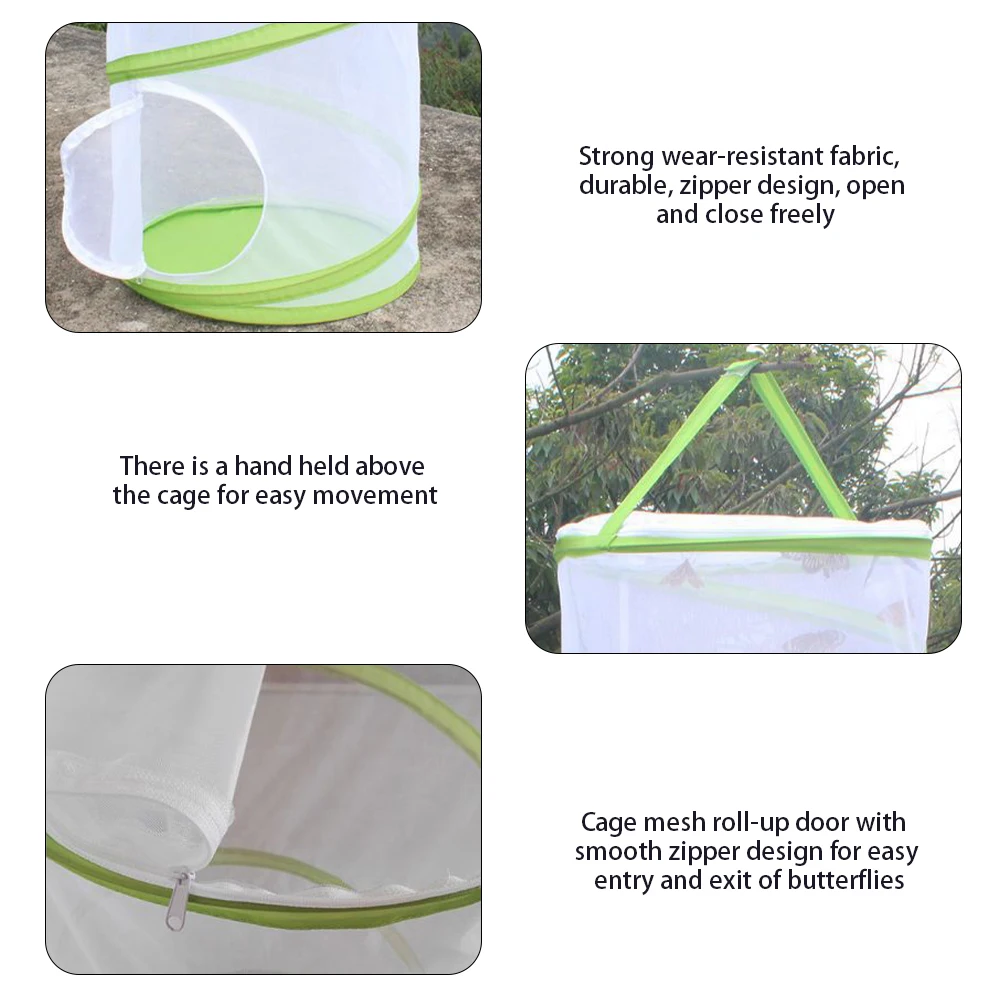 

Insect Cage Insect Butterfly Mesh Habitat Cage Observation Cylindrical Cage Net For Butterfly Insect Supplies Garden Accessories