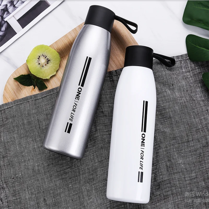 

Oneisall 550ML Thermos Cup Middle School Boys Simple Ins Water Cup Portable Fall Proof Fresh Korean Cup Creative Trend
