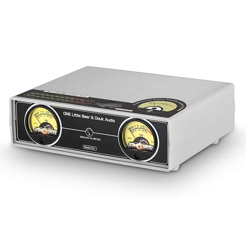 

NEW-MIC+LINE Dual Analog VU Meter DB Panel Display Stereo Audio Visualizer Sound Level Indicator for Power Amplifier,EU Plug