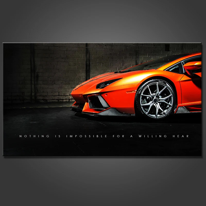 

Orange Well-known Sports Car, Inspirational Slogan Decoration Painting, Poster, Room Decoration, Interior Decoration, Wall Decor