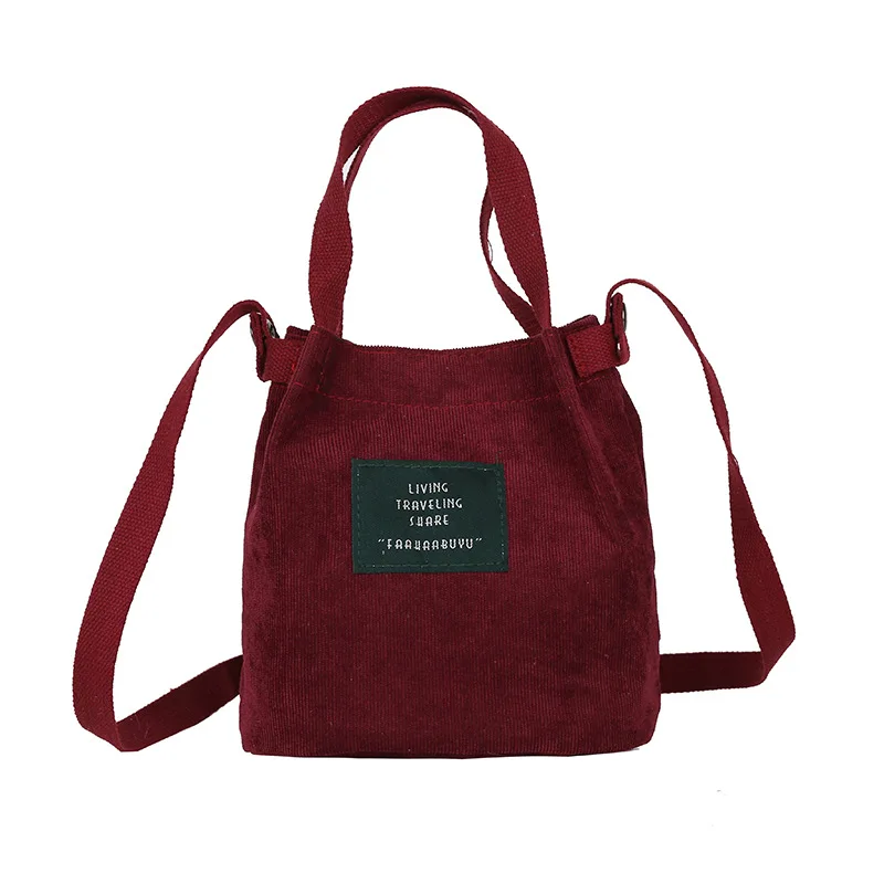 

Women's Corduroy School Backpacks Buckle letter embroidery Black Shoulder Bag Satchel Tote Purse Bag for girl teens