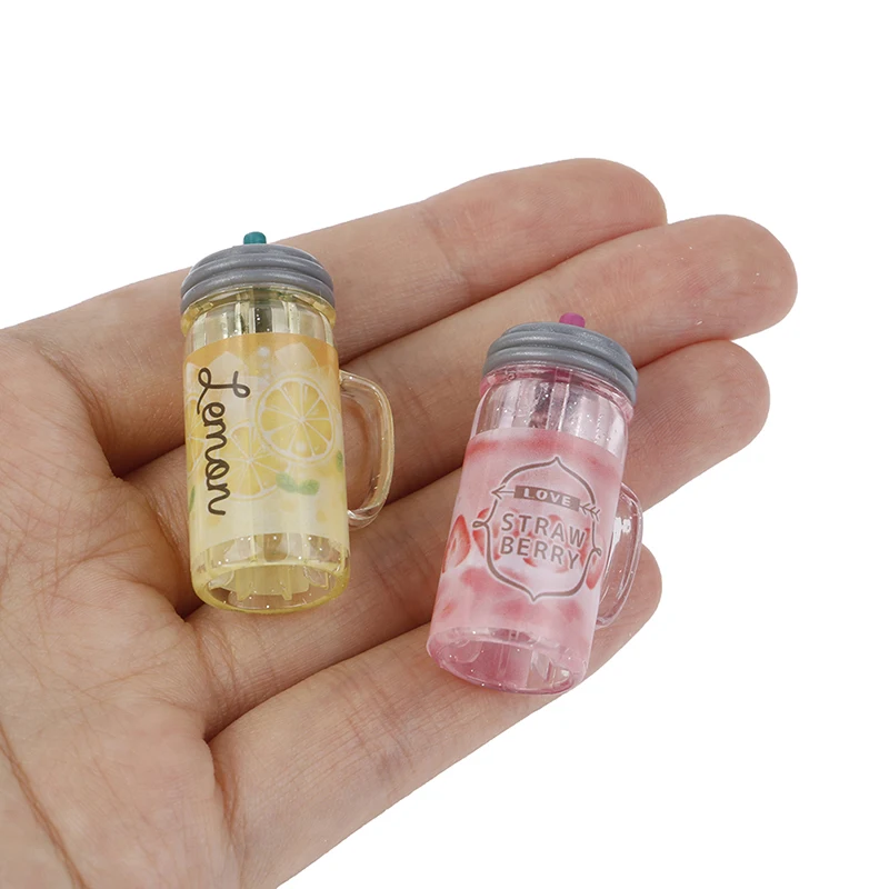 

1PC Resin 1:12 Dollhouse Mini Drink Juice Cup Miniature Accessories Bottle Fruit Tea Cup Simulation Drinks Model Toy Gifts