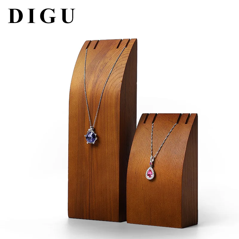 Jewelry Display Stand Vertical Necklace Shelf Jade Display Props Creative Solid Wood Jewelry Window Display Stand