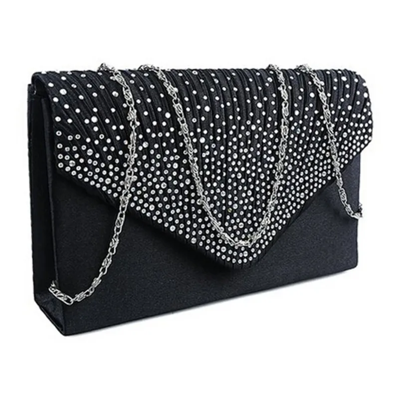 

Ladies Large Evening Satin Bridal Diamante Ladies Clutch Bag Party Prom Envelope Shoulder Crossbody Bags Bolsa Feminina#50