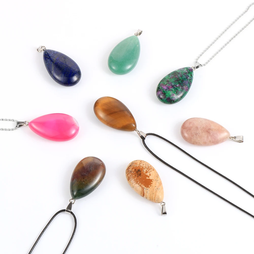 Женское и мужское ожерелье с подвеской из натурального камня оникс кварцевым