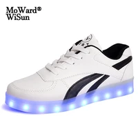 size 35 44 luminous led shoes for adult glowing sneakers with lights lighted up shoes with backlight usb charged femininos tenis