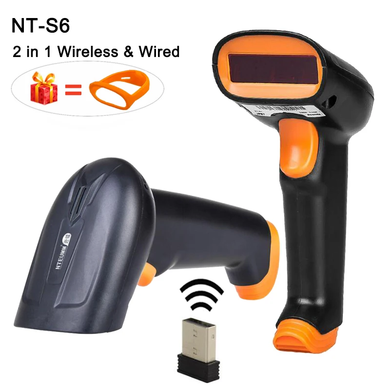 Беспроводной сканер штрих кода 2000 мАч считыватель 2 4G до 300m лазерный