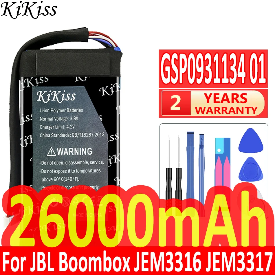 

Мощная батарея 26000 мАч KiKiss GSP0931134 01 для JBL Boombox, JEM3316,JEM3317,JEM3318