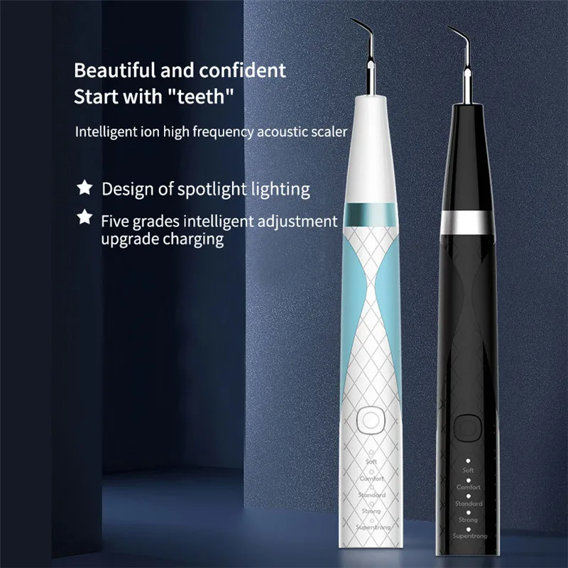 Portable Ultrasonic Electric Dental Scaler 5 Modes Tooth Calculus Remover Whitening Oral Hygiene Smoke Stains Tartar Cleaner | Бытовая