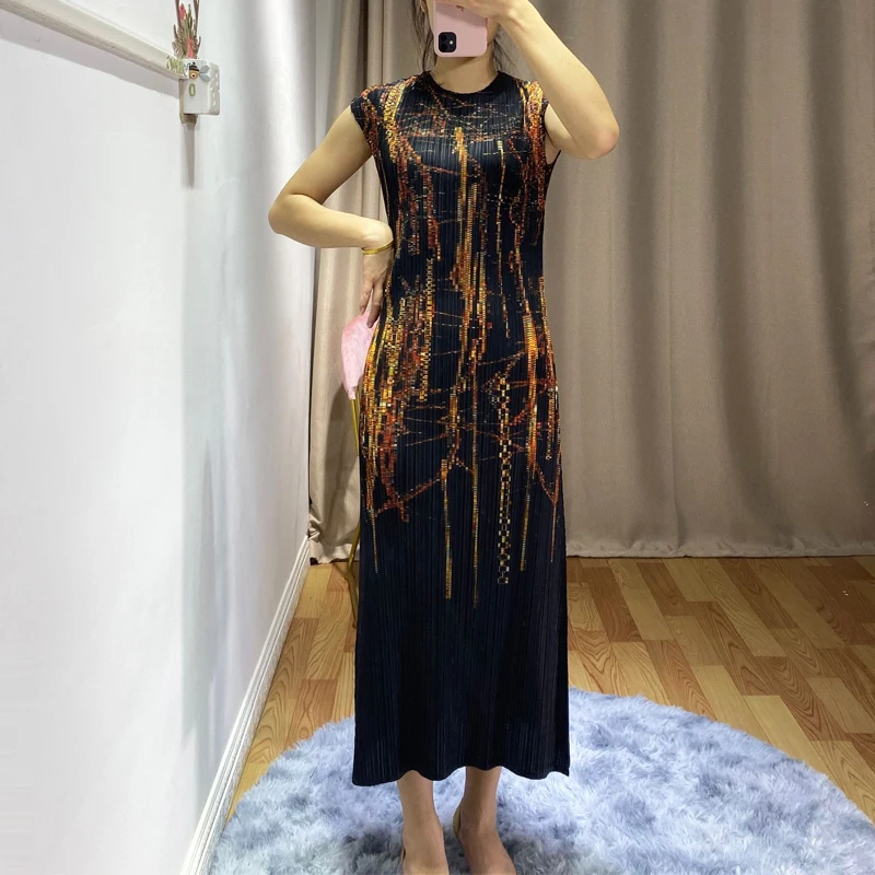 Changpleat 2020 новые женские платья с принтом Miyak Плиссированное модное дизайнерское