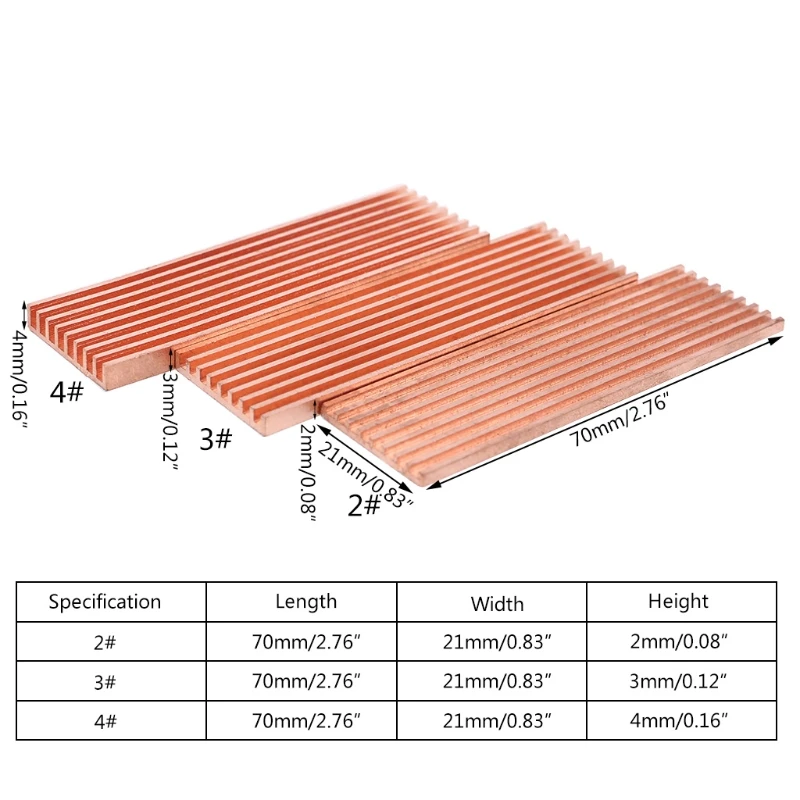 

Pure Copper Heatsink Cooler Heat Sink Thermal Conductive Adhesive for M.2 2280