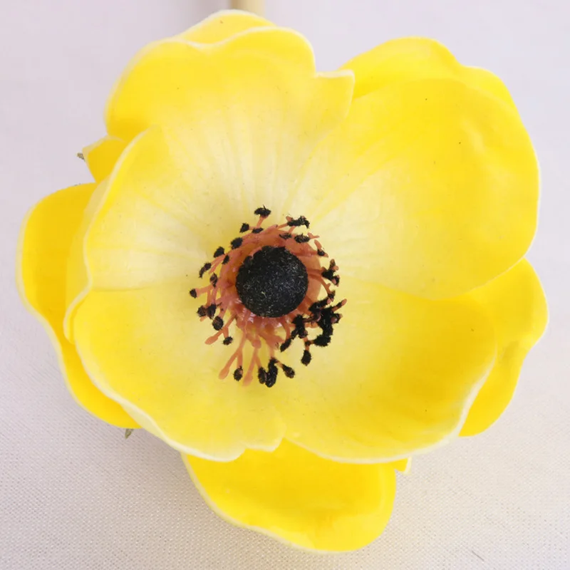 

6PCS Artificial Anemones Flowers Real Touch Poppy Branches For Home Wedding Decoration Fake Flower Fall Decorations