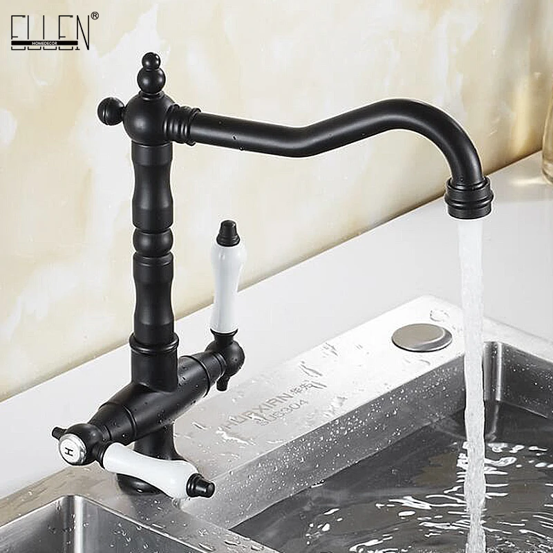 Смеситель горячей и холодной воды на палубе с двумя ручками смесители для