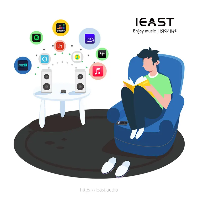 Усилитель звука Ieast Audiocast amp80 беспроводной с поддержкой Wi-Fi и Bluetooth 5 без потерь |