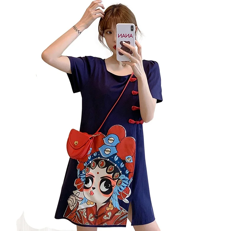 

2021 Modern Chinese Dress Qipao Cheongsam Dress Qi Pao Summer Robe Vintage Femme Gothic Clothes Woman Oriental Dress