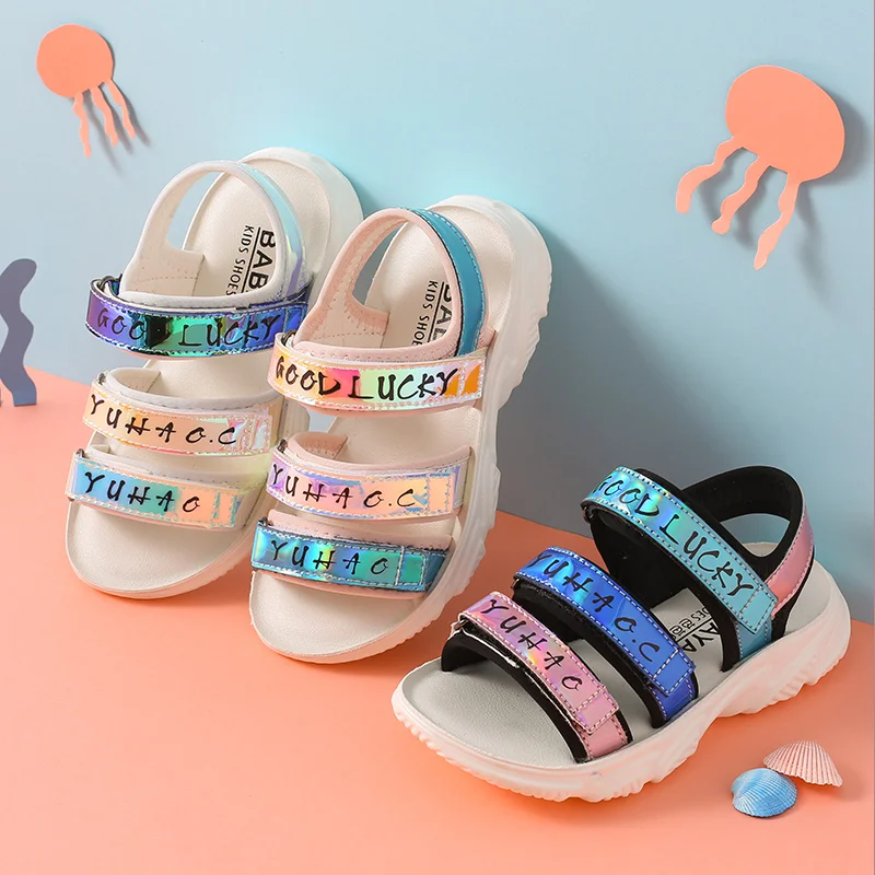 

Babaya Girls Sandals Casual Shoes 2021 Summer New Girls Open-toed Beach Sandals Children Soft-soled Kids Shoes for Girl