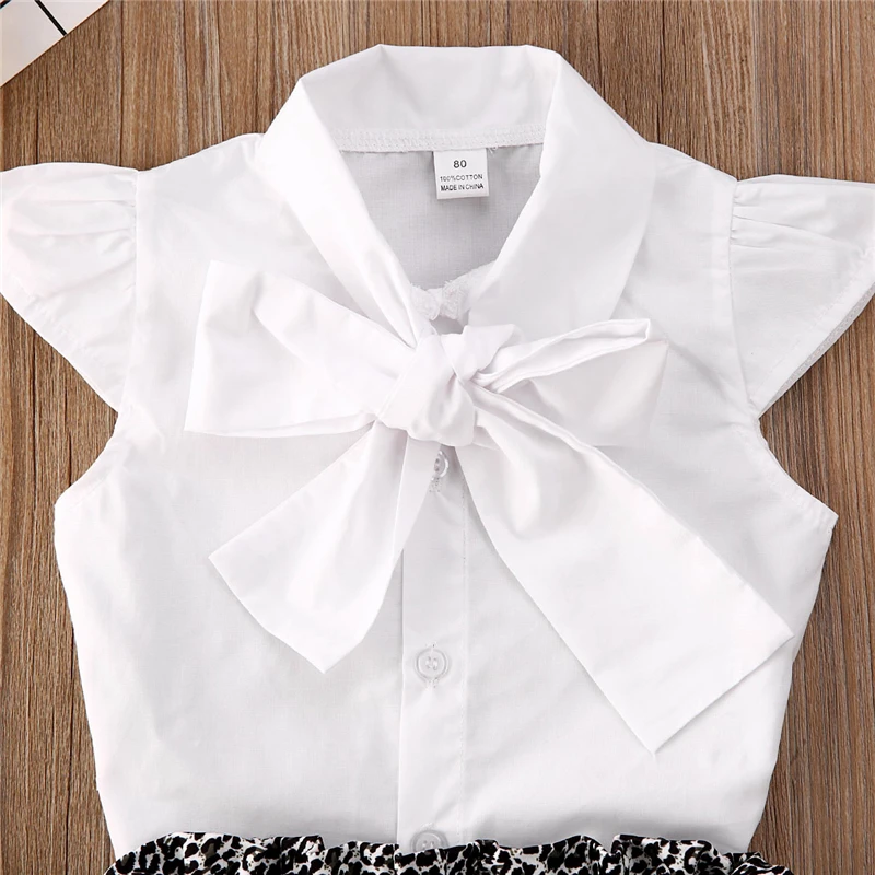 2020 детская одежда для маленьких девочек Детский комплект белая рубашка с бантом